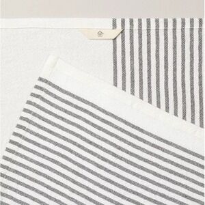 Magnolia Hearth & Hand Kitchen Flour Sack Dish Towel‎ Mini Stripe Charcoal Gray